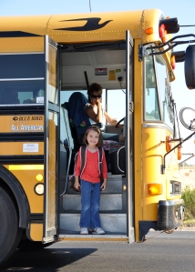 (Three years later, Sadie's first day of Kindergarten.  There's Cherise!)